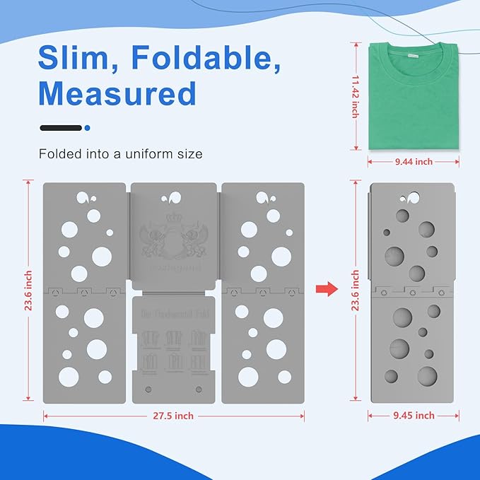 BoxLegend V5 Shirt Folding Board T-Shirt Folder Clothes Folder Laundry Organizer Helper for Adult Clothing Durable Plastic Folding Tool, Gray