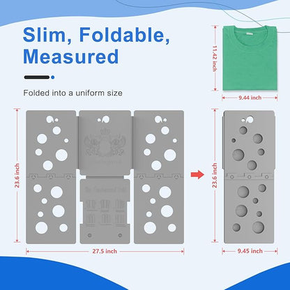BoxLegend V5 Shirt Folding Board T-Shirt Folder Clothes Folder Laundry Organizer Helper for Adult Clothing Durable Plastic Folding Tool, Gray