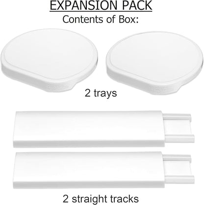 White - Expansion Pack - 2 Straight Tracks and 2 Trays. Does not Work Without the Lazy Susan Revolution Full Set (Sold Separately).