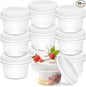 10 Pack 8oz Reusable Small Plastic Containers with Screw Lids, Small Food Storage Freezer Containers, Deli Containers Stackable Food Storage Jars, Sauce Condiment Jars Lunch Box Accessories