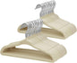 ManGotree 11" Baby Velvet Hangers, Non-Slip Infant Coat Hangers, Ultra-Thin Toddler Felt Hanger with 360° Swivel Hook, Space Saving Children's Hanger for Kids Clothes, 48 Pack (Beige)