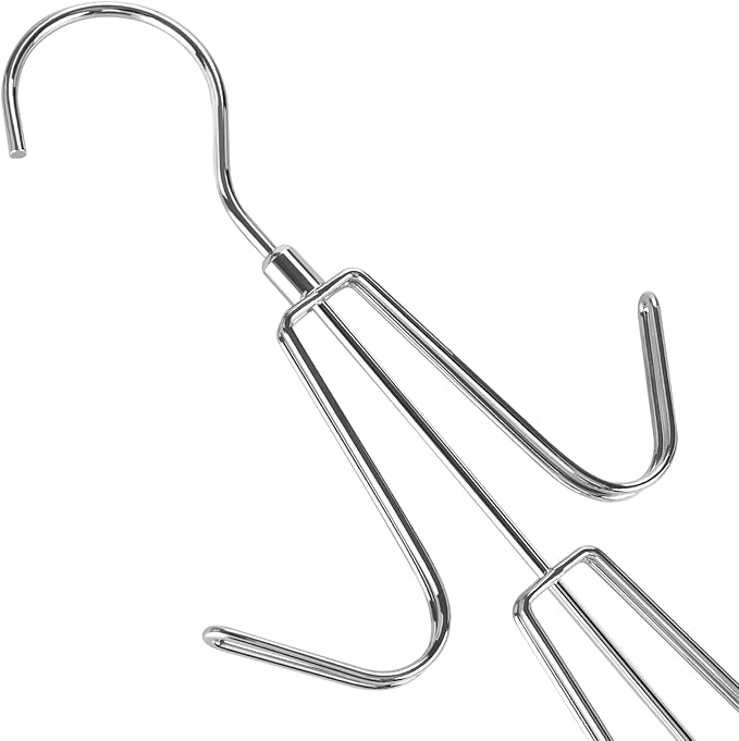 TOPIA HANGER Purse Hanger Organizer for Closet, 2-Pack Handbag Organizer Hanger, 360°Swivel Metal Purse Hooks, Bag Rack, Belt Organizer, Tie Rack, Scarf Hanger, Bag Storage Organizer, Silver