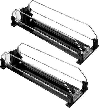 Ipetboom 2pcs Automatic Pusher Drinks Organizer for Refrigerator Stable Material Soda Can Dispenser Easy Install Fridge Beverage Organizer for Efficient Pantry Storage
