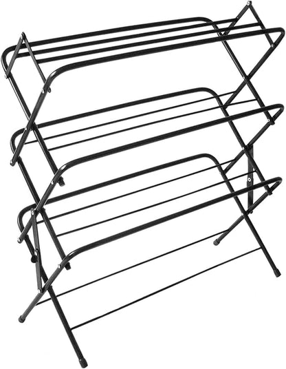 Zenree 4-Tier Shoe Rack Holder/Shelf Organizer, Matte Black - Stackable Storage Corner Racks, Perfect for Cabinet, Entryway, or Garage