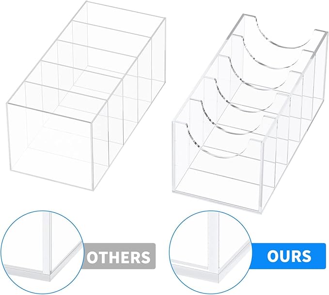 NIUBEE Belt Organizer, Acrylic Belt Storage Holder for The Closet, 5 Compartments Display Case for Tie and Bow Tie