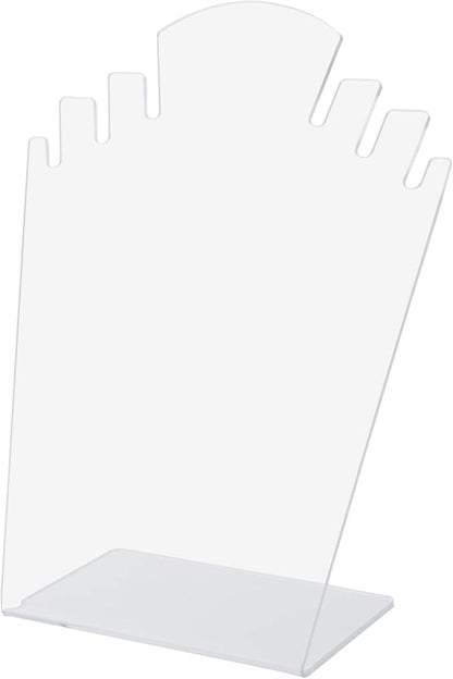 Marketing Holders Jewelry Set Display 3 Slot Clear Acrylic 6.75" x 9.5" Slant Back Stand Holds Bracelets Anklets Necklaces Use at Accessory Outlets Secondhand Shops Fashion Boutiques Portable
