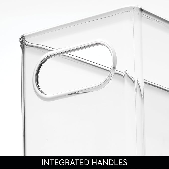 iDesign Slim Clear Plastic Stackable Storage Bin - Narrow Fridge, Pantry, or Kitchen Cabinet Organizer