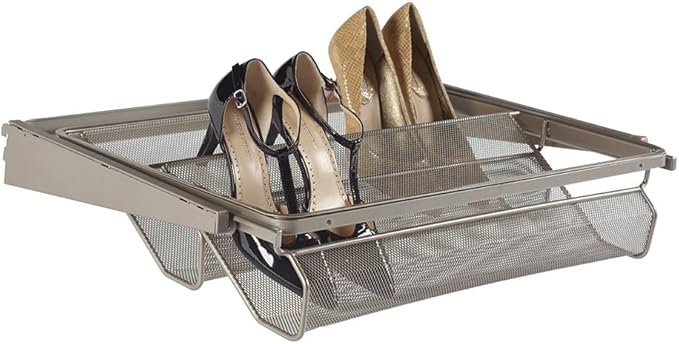 Closet Culture by Knape & Vogt 5.25 in. H x 23.50 in. W x 17.00 in. D Champagne Nickel Shoe Rack Kit for Closet System, 0335-SRK-CN