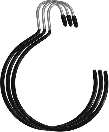 XGNG 3PCS Black Non-Slip Belt Rack Tie Hanging Hooks Closet Accessories Scarf Ring Hangers Scarf Organizer Storage Holders for Ties Scarves Belts Tank Tops Pashminas