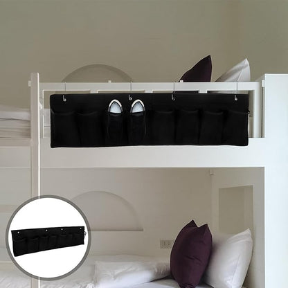 ARTIBETTER Rv Shoe Organizer 8-compartment Hanging Mesh Storage Bag Black Bedside Pocket for Camper Travel and Entryway Organization