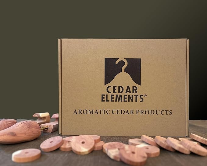 Cedar Elements Heavy Duty Cedar Pant Hangers/Skirt Hangers – 12/Box