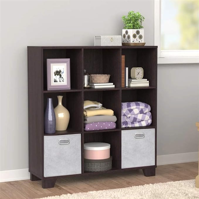 13 inch Storage Cubes Bins Grey White Fabic Storage Cubes Inserts Foldable Cloth Storage Boxes Collapsible Storage Baskets Drawer for Cube Organizer ,QY-SC07-6