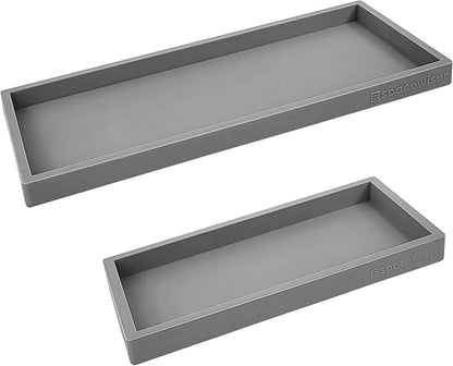 Spacewiser Countertop and Vanity Tray - 2 PC (11” and 7”) Shatterproof Silicone Kitchen and Bathroom Trays for Counter, Kitchen Soap Dispenser Tray, Vanity Trays for Bathroom, Perfume Key Tray