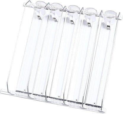 Drink Can Dispenser, Organizer for Fridge Spring Loaded Adjustable Organiser Drinks Dispensador Automtico Refrescos Push Rod Slide Rail Soda Beer Beverages 38cm White Pull-Out