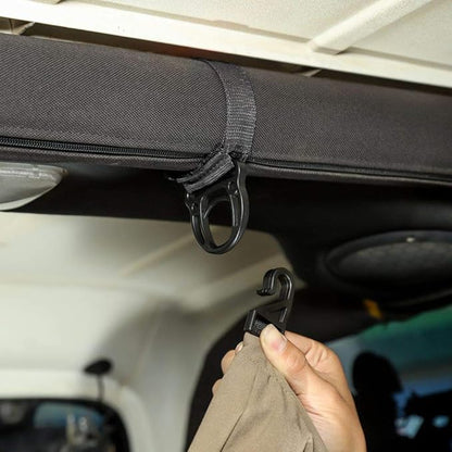 JeCar 2PCS Roll Bar Coat Hanger Clothes Hook for Jeep Wrangler CJ YJ TJ LJ JK JKU JL JLU JT Sports Sahara Freedom Rubicon & Unlimited X 2/4 Door (Black)
