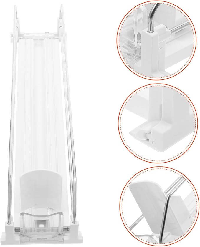 SOLUSTRE Beverage Organizer for Fridge Touchless Drink Pusher Glide Rack Soda Can Holder Capacity Storage