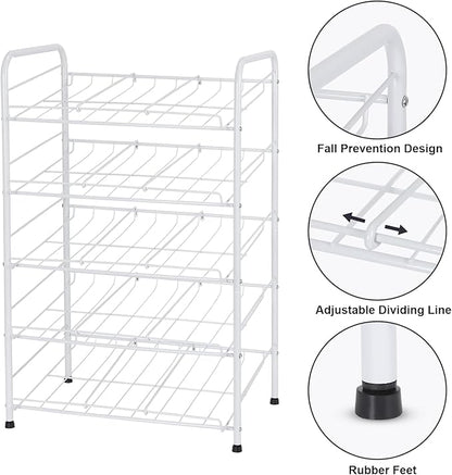 MOOACE Can Rack Organizer, 5 Tier Can Storage Dispenser Holds up to 60 Cans for Pantry Kitchen Cabinet, White