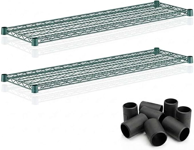 2 Pack Green Additional Wire Shelf for 14"x42" NSF Shelving Units, Replacement Shelves for Wire Rack