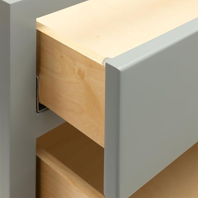 Quicklock RTA (Ready-to-Assemble) | Base Kitchen Cabinets - Shaker Style | Made in America (Magnetic Gray, 24" W x 34.5" H x 24" D 3 Drawer Pots and Pans)