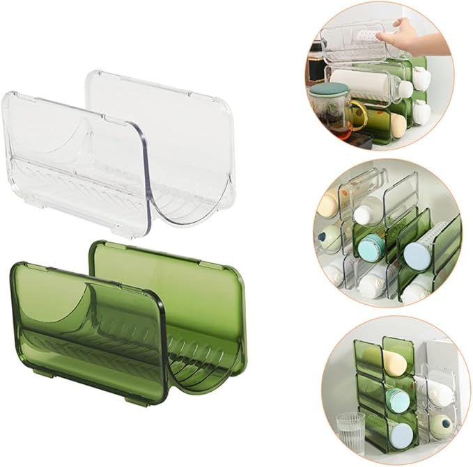 PRETYZOOM 2pcs Multi-Layer Cup Holder Bottle Organizer for Cabinet Water Bottle Organizer Rack Stackable Wine Holder