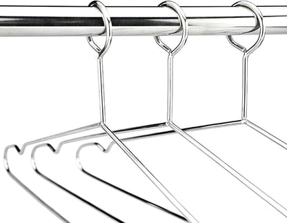10 pcs Stainless Steel Security Clothes Hangers Metal Anti Theft Suit Hanger Hotel Style Ring Lock Closed Loop Coat Hangers for Hotels, Retail and RVs