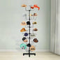 7-Tier Rotating Hat Display Rack Stand – Freestanding Metal Hat Organizer with 35 Cap Holders, Adjustable Height & Rolling Base, Space-Saving Standing Hat Rack for Baseball Caps, Cowboy Hats, Stores