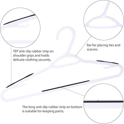 30 Pack Bendable Plastic Hangers Light-Weight Non-Slip Clothes/Suit Hangers(Black)