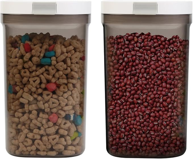LANGMINGDE Airtight Food Storage Containers, 1.6 QT Coffee Canister Set with Magnetic Scoop, BPA Free, Ideal for Coffee, Spices, Herbs, Candy & Snacks, Keeps Freshness, Easy to Clean, 2 Pieces