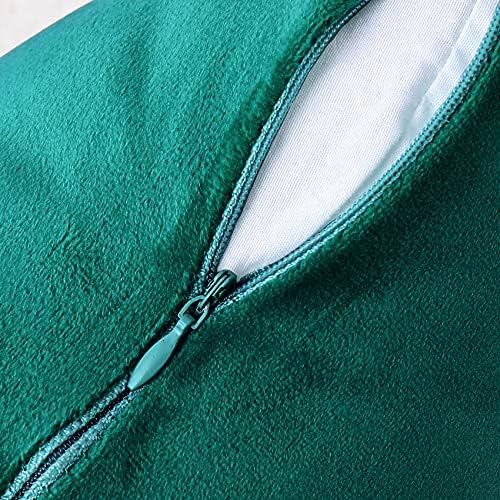 NiNi ALL Teal Velvet Throw Pillow Covers 22x22 Pack of 2 Decorative Couch - Image 4