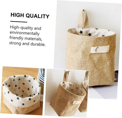 2Pcs Hanging Organizer Bag Stylish Door Wall Storage Pouch for Dorm Room Convenient Space Saver Dual Sided Use Natural Beauty Design for Organizing