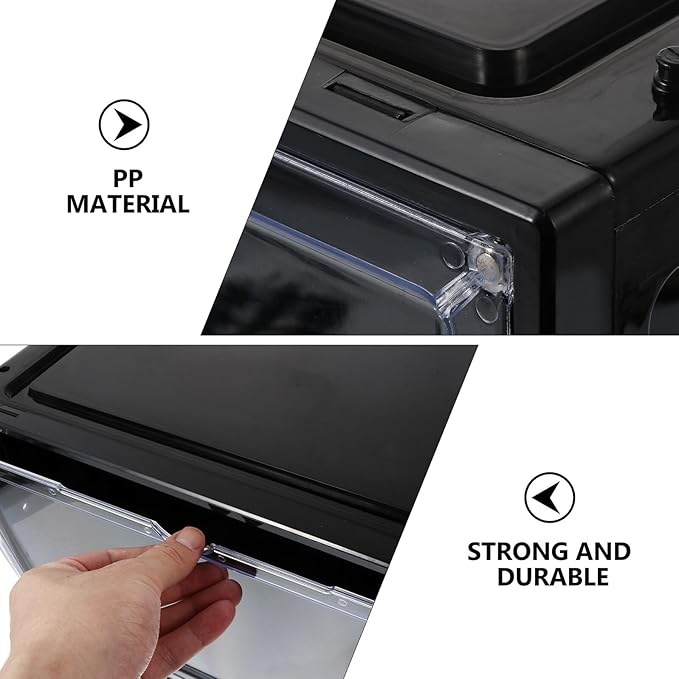 ARTIBETTER Basketball Shoes Storage Box with Side Magnetic Opening, Dustproof and Moisture-resistant Shoe Organizer Container, Black Sneaker Storage Case for Home Closet