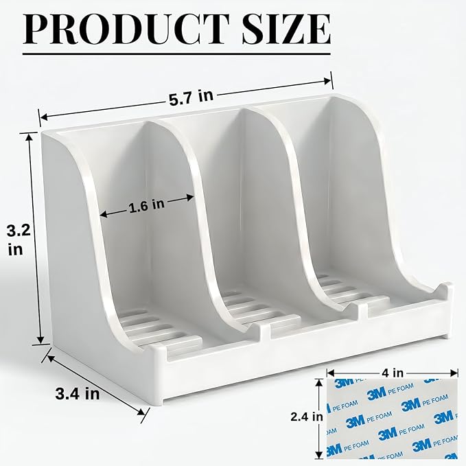 Soap Holder for Shower Wall, 3-Compartment Soap Dish for Shampoo, Conditioner and Body Soap, Fast Draining & Rust-Proof & Heavy Duty, Ultra-Strong Self Adhesive & Freestanding (White, No Label)