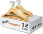 Kids Hangers (Natural Wood, Children Hangers 4T-10)
