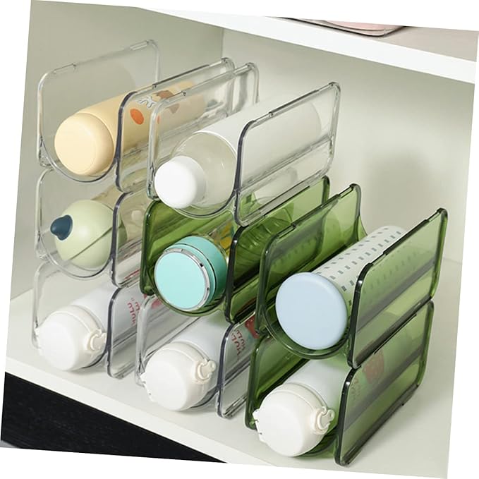 PRETYZOOM 2sets Cup Rack Bottle Organizer Bottle Storage Rack Kitchen Cabinet Organizer Office Fridge Water Dish Rack Dryer Rack Fridge Holder Wine Storage 2pcs*2