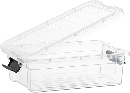 Superio 2.3 Qt Clear Plastic Storage Bin with Lid, Non-Toxic, BPA Free, Odor Free, Organizer Storage Box, Stackable Plastic Tote for Home, Garage, School, and Office, X-Small