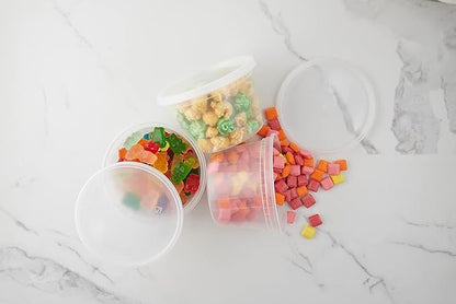 Healthy Packers 50 Set 16 oz Plastic Deli Containers with Lids – Clear Plastic Containers with Lids for Food – BPA Free, Leakproof, Stackable, Microwave & Freezer Safe