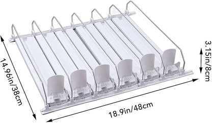 Refrigerator Automatic Pusher Glide, Soda Can Dispenser Easy to Install Width Adjustable White for Supermarkets (38cm)