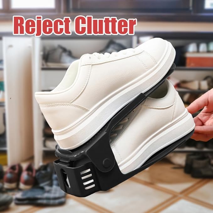 Soerreo Shoe Slot Storage Box Adjustable Shoe Rack Save Space Suitable for High Low Heels, Sneakers and Sandals (20 Piece Set)