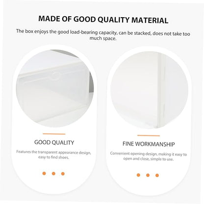 4pcs Thickened Shoe Storage Boxes with Transparent Lid Dustproof Container for Home Organization Multi-functional Shoes Holder for Women Footwear