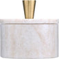 Queenza Marble Salt Cellar with Lid and Brass Knob (Brown)