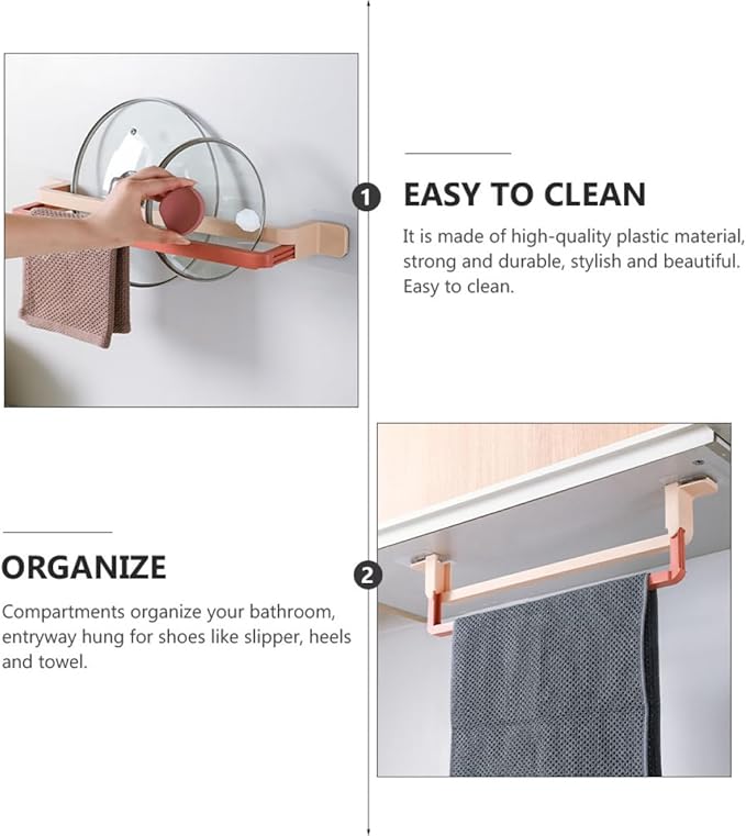 Wall Mounted Bathroom Storage Rack Slippers Organizer Punch-free Pink and Red Hanging Shoe Holder for Bathroom Space Saving