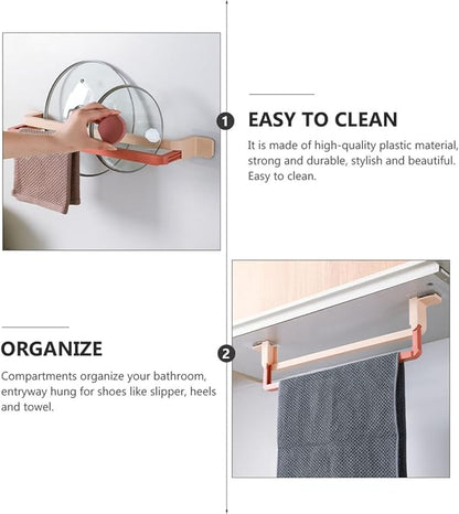 Wall Mounted Bathroom Storage Rack Slippers Organizer Punch-free Pink and Red Hanging Shoe Holder for Bathroom Space Saving