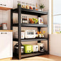 23.6" W 4 Tier Kitchen Rack, Heavy Duty Metal Storage Shelves, Adjustable Shelving Unit and Bakers Rack for Pantry Storage and Kitchen Shelf Organizer - 23.6" W x 11.8" D x 53.4" H, Black