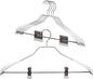 Mawa by Reston Lloyd BodyForm Series Non-Slip Space Saving Clothes Hanger with 2 Clips for Pants or Skirts, Style 42/LK, Set of 5, White