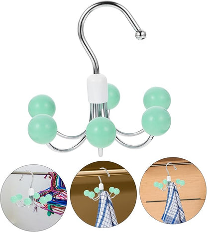 Cabilock 360° Swivel Belt Hanger Closet Organizer - Multi-Functional Rotating Hook for Clothes, Bags, Scarves, and Accessories - Light Green