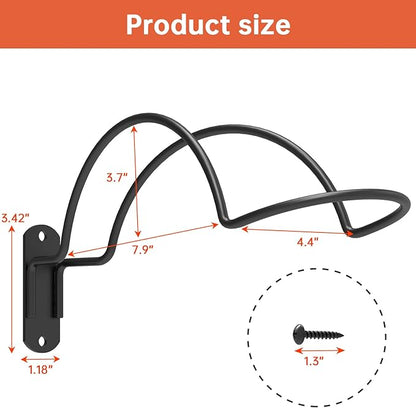 Yuleimy 2-Pack Helmet Holder Wall Mount, Heavy Duty Metal Display Rack for Motorcycle, Equestrian, Baseball & Football Helmets, Multi-Purpose Storage Hanger Hook, Black