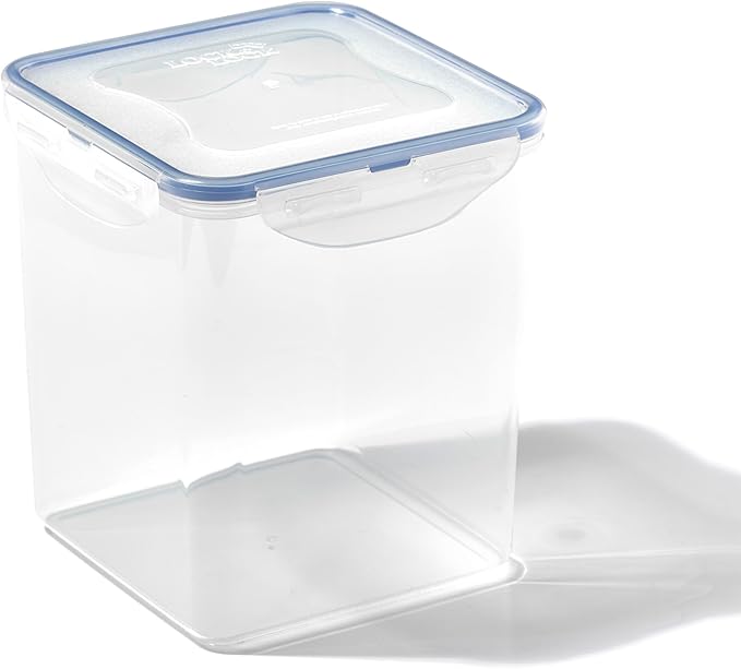 LOCK & LOCK Easy Essentials Pantry Food storage containers with lids / Pantry storage / Airtight containers, BPA free - Square - 11 cup - Great for Sugar, Clear