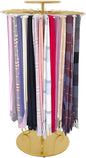 Freestanding Scarf Display Rack, Scarf Organizer with 30 Rods Scarf Rack Rotating Round Scarf Display Stand Scarf Holder Organizer for Clothing Stores, Shopping Malls, Apartments, Home