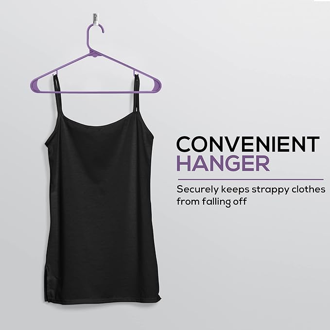 Utopia Home Plastic Hangers 200 Pack - Clothes Hanger with Hooks - Durable & Space Saving Coat Hanger - Heavy Duty Purple Hangers - Skirt Hangers
