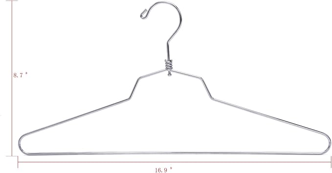 Quality Metal Hangers, 100-Pack, Swivel Hook, Stainless Steel Heavy Duty Wire Clothes Hangers, Heavy-Duty Clothes, Jacket, Shirt, Pants, Suit Hangers (100, Standard - 17" inch)